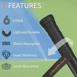 1e75901b-afd9-49a8-9adf-23188ad0f280 6pcs Tennis Racket Grip Tape Anti Slip & Absorbent