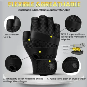 MOREOK Weightlifting Gloves – Breathable Anti-Slip Strength Training Gloves