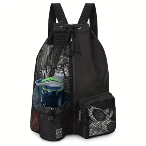 Mesh Swim Bag – Drawstring Backpack with Wet Pocket for Swimming & Gym Gear