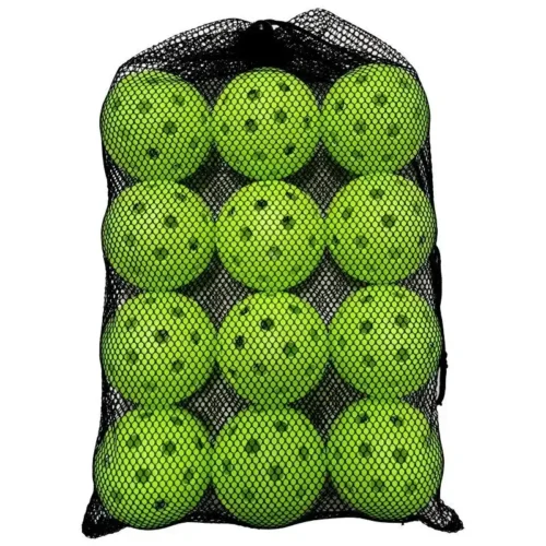 Floating Pickleballs – 40-Hole Outdoor Training Balls with Storage Net, 12-Piece Set