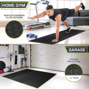 EVA Interlocking Puzzle Fitness Mat – 16-Piece Gym Floor Mat Set